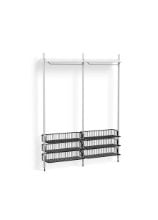 Billede af HAY Pier System 1022 2 Columns 162x209 cm - PS White Steel/Clear Anodised Profiles/Anthracite Wire Shelf