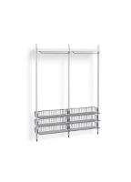 Billede af HAY Pier System 1022 2 Columns 162x209 cm - PS White Steel/Clear Anodised Profiles/Chromed Wire Shelf