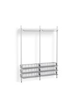 Billede af HAY Pier System 1022 2 Columns 162x209 cm - PS White Steel/Clear Anodised Profiles/Chromed Wire Shelf