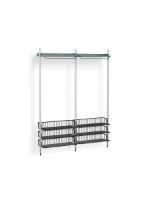 Billede af HAY Pier System 1022 2 Columns 162x209 cm - PS Blue Steel/Clear Anodised Profiles/Anthracite Wire Shelf