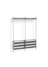 Billede af HAY Pier System 1022 2 Columns 162x209 cm - PS Blue Steel/Clear Anodised Profiles/Anthracite Wire Shelf