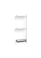 Billede af HAY Pier System 1030 Add-On 80x209 cm - PS White Steel/Clear Anodised Profiles/Anthracite Wire Shelf
