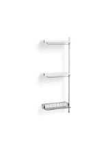 Billede af HAY Pier System 1030 Add-On 80x209 cm - PS White Steel/Clear Anodised Profiles/Chromed Wire Shelf