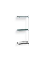 Billede af HAY Pier System 1030 Add-On 80x209 cm - PS Blue Steel/Clear Anodised Profiles/Anthracite Wire Shelf