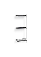 Billede af HAY Pier System 1030 Add-On 80x209 cm - PS Black Steel/Clear Anodised Profiles/Anthracite Wire Shelf