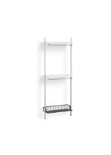 Billede af HAY Pier System 1031 1 Column 82x209 cm - PS White Steel/Clear Anodised Profiles/Anthracite Wire Shelf