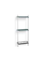 Billede af HAY Pier System 1031 1 Column 82x209 cm - PS Blue Steel/Clear Anodised Profiles/Anthracite Wire Shelf