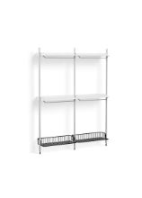 Billede af HAY Pier System 1032 2 Columns 162x209 cm - PS White Steel/Clear Anodised Profiles/Anthracite Wire Shelf