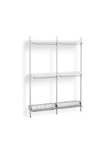 Billede af HAY Pier System 1032 2 Columns 162x209 cm - PS White Steel/Clear Anodised Profiles/Chromed Wire Shelf