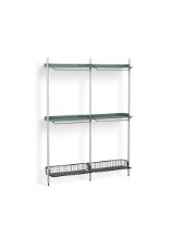 Billede af HAY Pier System 1032 2 Columns 162x209 cm - PS Blue Steel/Clear Anodised Profiles/Anthracite Wire Shelf