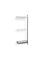 Billede af HAY Pier System 1040 Add-On 80x209 cm - PS White Steel/Black Anodised Profiles/Anthracite Wire Shelf