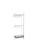 Billede af HAY Pier System 1040 Add-On 80x209 cm - PS White Steel/Clear Anodised Profiles/Anthracite Wire Shelf