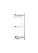 Billede af HAY Pier System 1040 Add-On 80x209 cm - PS White Steel/Clear Anodised Profiles/Chromed Wire Shelf