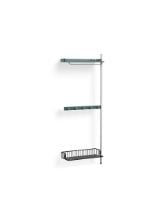 Billede af HAY Pier System 1040 Add-On 80x209 cm - PS Blue Steel/Clear Anodised Profiles/Anthracite Wire Shelf