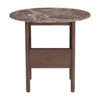 Billede af Wendelbo Collect Round Side Table Ø: 60 cm - Brown Oak/Brown Emperador Marble