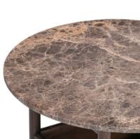 Billede af Wendelbo Collect Round Side Table Ø: 60 cm - Brown Oak/Brown Emperador Marble