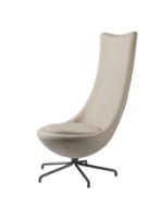 Billede af FDB Møbler L41 Bellamie Lounge Chair High Back Swivel H: 122 cm - Black/Beige 