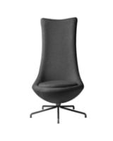 Billede af FDB Møbler L41 Bellamie Lounge Chair High Back Swivel H: 122 cm - Black/Dark Grey 