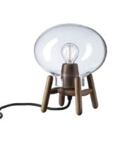 Billede af FDB Møbler U6 Hiti Mini Bordlampe H: 22,2 cm - Valnød/Klar Glas 
