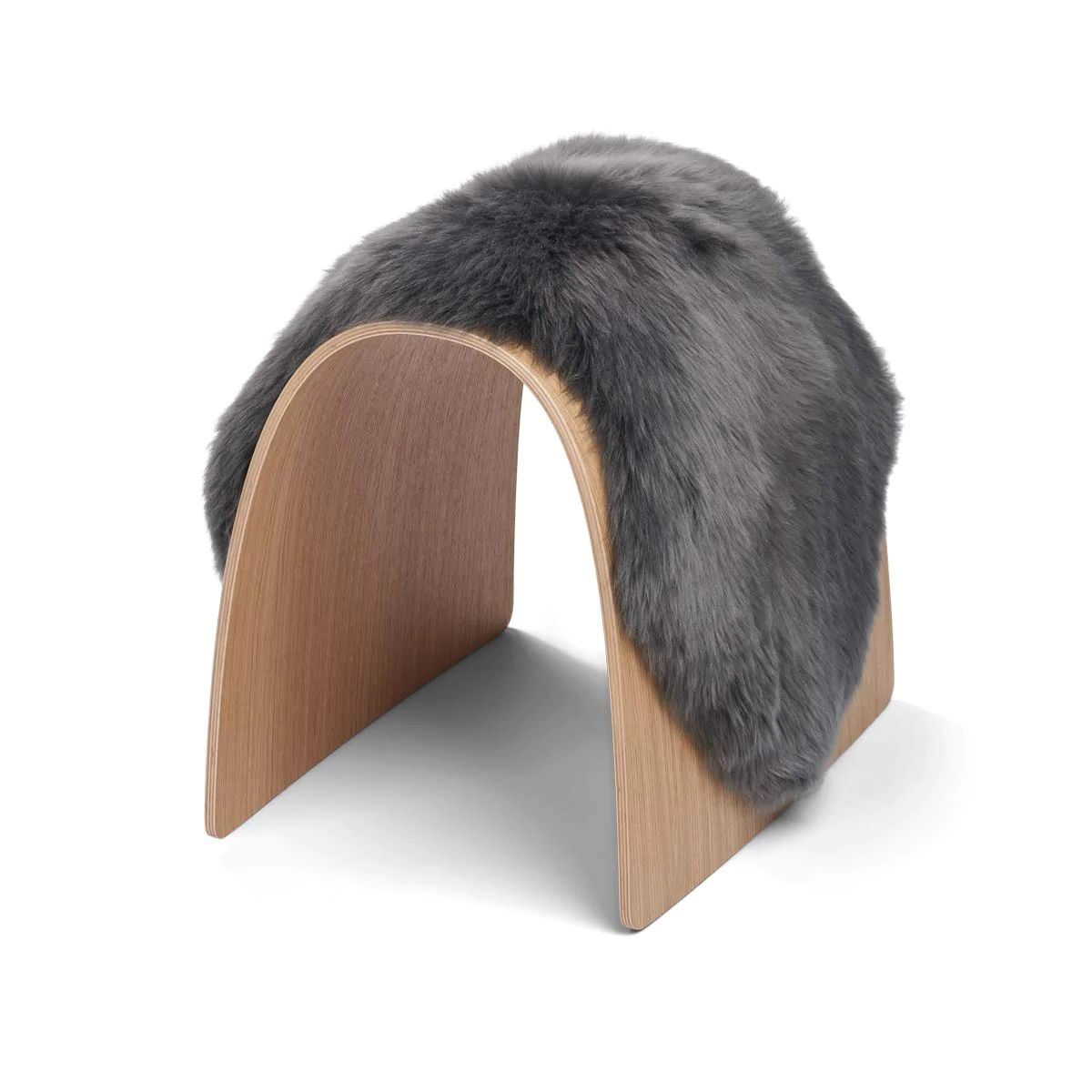 Billede af Natures Collection Sheep Stool Cover New Zealand Sheepskin Long Wool Small - Black