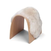 Billede af Natures Collection Sheep Stool Cover New Zealand Sheepskin Long Wool Small - Pearl