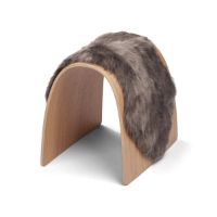 Billede af Natures Collection Sheep Stool Cover New Zealand Sheepskin Long Wool Small - Taupe