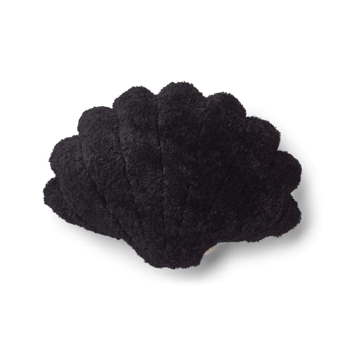 Billede af Natures Collection Shell Cushion of New Zealand Sheepskin Short Wool Small 35x50 cm - Black