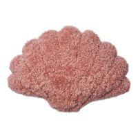 Billede af Natures Collection Shell Cushion of New Zealand Sheepskin Short Wool Small 35x50 cm - Coral Rose
