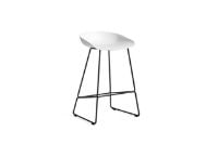 Billede af HAY AAS 38 Bar Chair Low SH: 64 cm - Black Powder Coated Steel/White