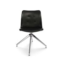 Billede af Bent Hansen Primum Dynamic Chair  SH: 46 cm - Polished Aluminium/Zenso 2 Black Leather 207