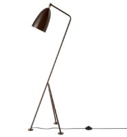 Billede af GUBI Gräshoppa Floor Lamp H: 125 cm - Walnut Brown Glossy