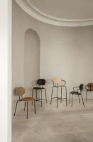Billede af Sibast Furniture Piet Hein Chair w. Armrest SH: 45 cm - Walnut/Black Solid Leather