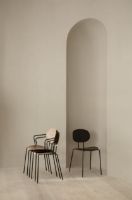 Billede af Sibast Furniture Piet Hein Chair w. Armrest SH: 45 cm - Walnut/Black Solid Leather