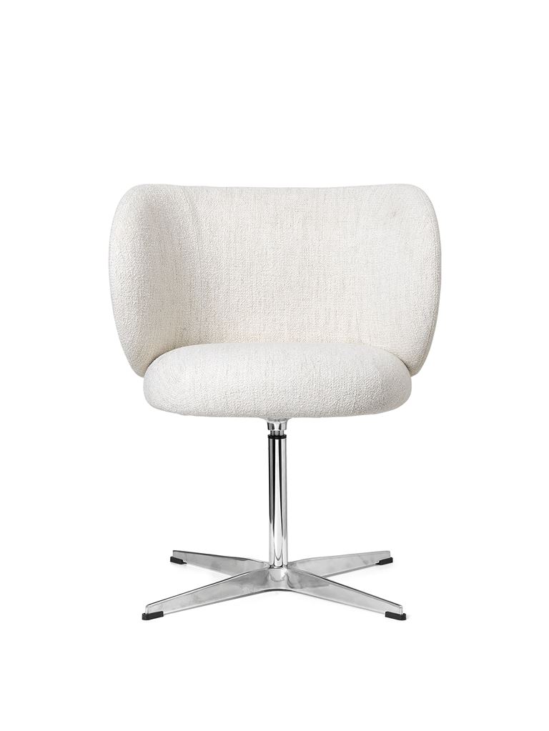 Billede af Ferm Living Rico Dining Chair Swivel H: 80 cm - Bouclé/Off White