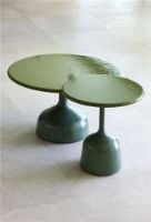 Billede af Cane-line Outdoor Glaze Sofabord Stor Ø: 70 cm - Lava Grey/Green
