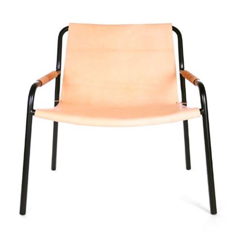 OX Denmarq SEPTEMBER Chair Lænestol H: 70 cm - Black Powder Coated Steel/Nature
