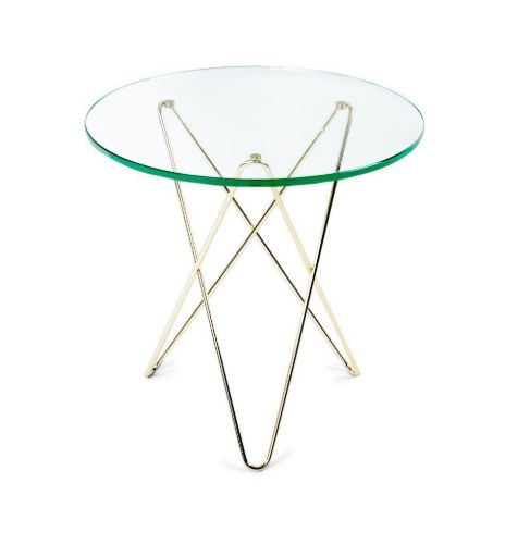 OX Denmarq MINI O Table Ø: 40 cm - Brass/Clear Glass