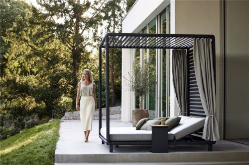 Cane-line Outdoor Laze Cabana inkl. Hyndesæt 207x206 cm - Black Aluminium/Light Grey