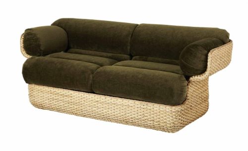 GUBI Basket 2-seater SH: 43 cm - Rattan/Mumble 40