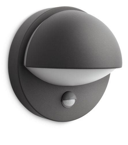 PHILIPS June Væglampe m/Sensor H: 19,5 cm - Antracitgrå/Aluminium