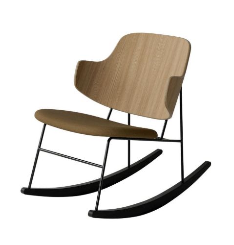 Audo Copenhagen The Penguin Rocking Chair SH: 42 cm - Natural Oak/Re-Wool Yellow Ochre