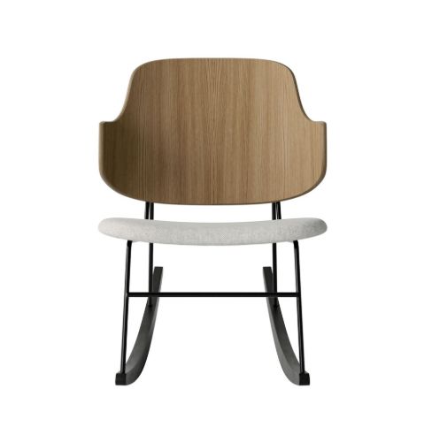 Audo Copenhagen The Penguin Rocking Chair SH: 42 cm - Natural Oak/Hallingdal Grey