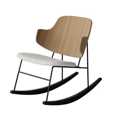 Audo Copenhagen The Penguin Rocking Chair SH: 42 cm - Natural Oak/Hallingdal Grey