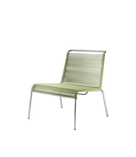FDB Møbler M20L Teglgård Lounge Snorestol 72x66x64 cm - Rustfrit Stål/Grøn Meleret