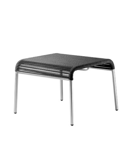 FDB Møbler M20S Teglgård Snore Skammel 36x50x50 cm - Rustfrit Stål/Sort