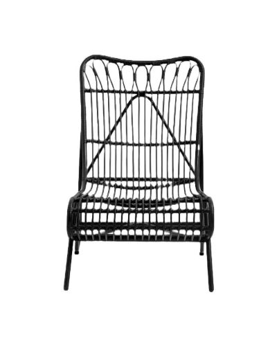 Nordal Kurvestol H: 95 cm - Flettet Polyrattan/Sort
