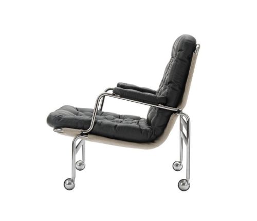 DUX Karin 73 Lænestol SH: 41 cm - Sort/Læder