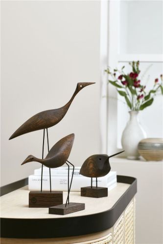 Warm Nordic Beak Bird Low Heron 19x20,5 cm - Røget Eg