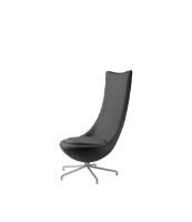 Billede af FDB Møbler L41 Bellamie Lounge Chair High Back Swivel H: 122 cm - Stål/Mørkegrå