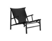 Billede af NORR11 Samurai Lounge Chair SH: 37 cm - Black Oak/Black Leather